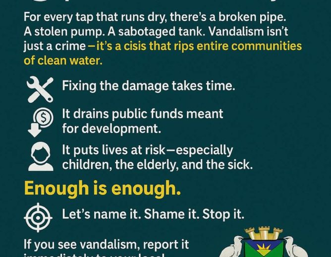 Stop water scheme vandalism