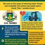 Water restoration set back at Mdoni.