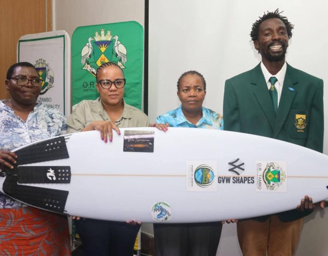 Avuyile Ndamase Surfboard Handover